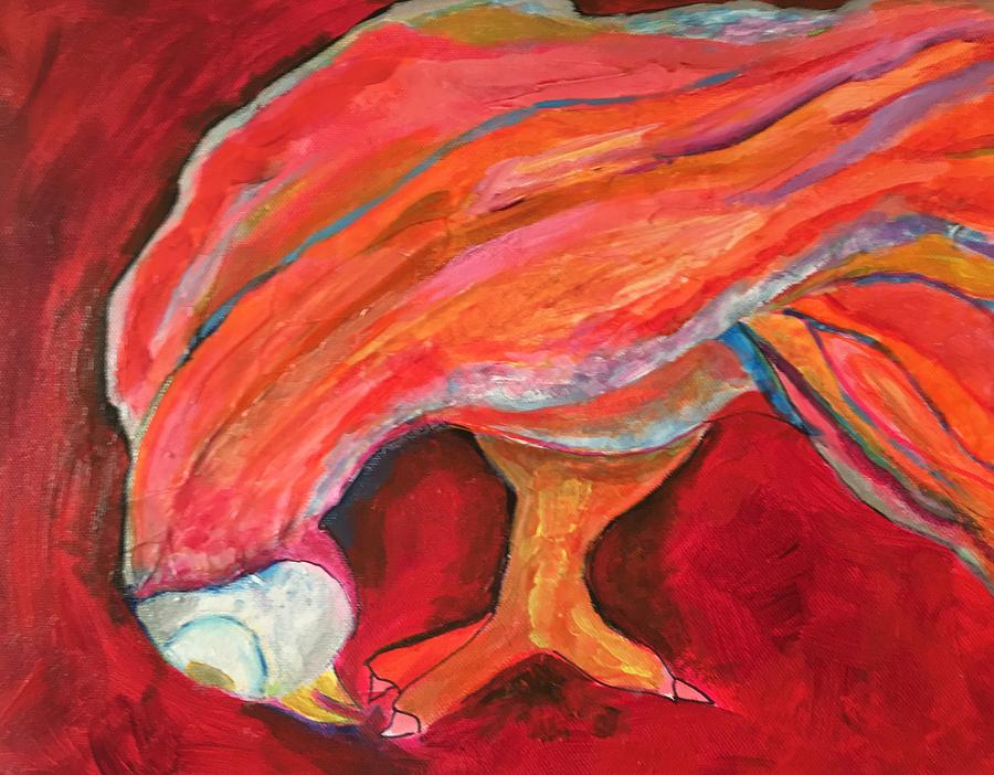 Red Owl Painting by Rosalinde Reece