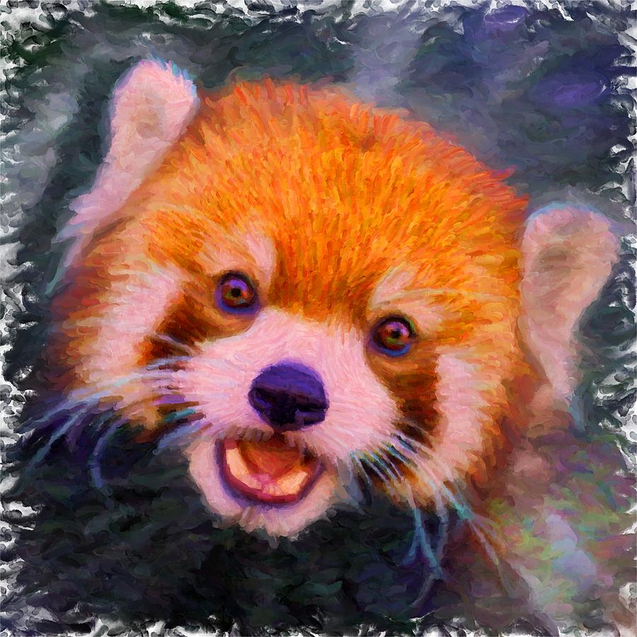 Red Panda Cub Digital Art by Caito Junqueira