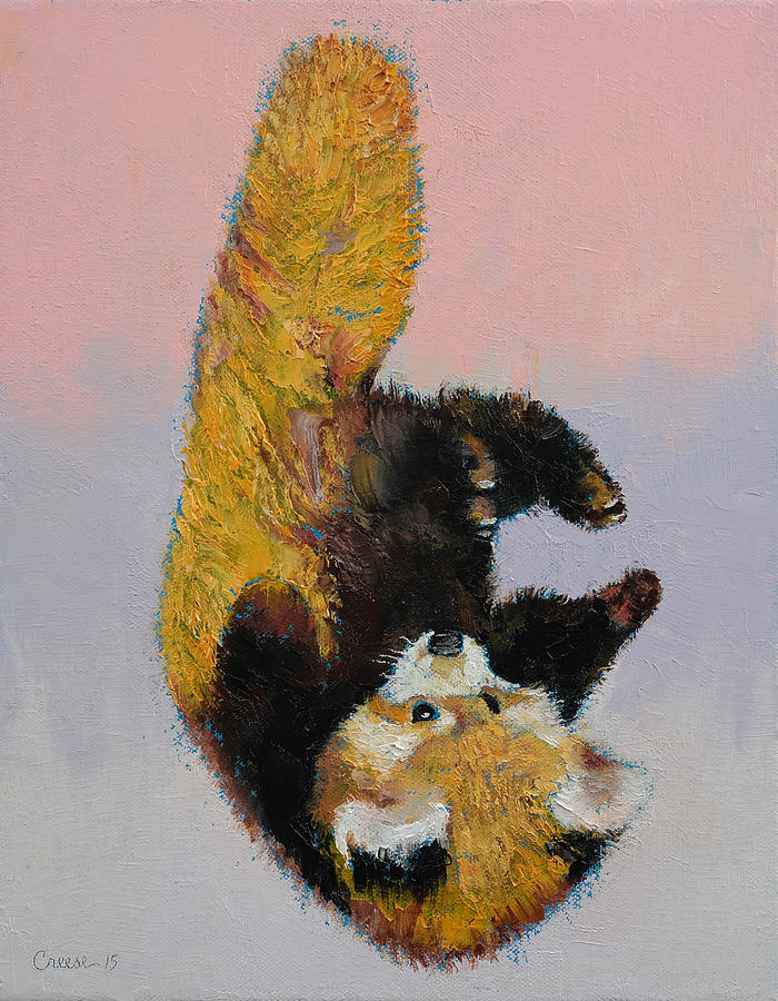 Red Panda Cub Painting by Michael Creese