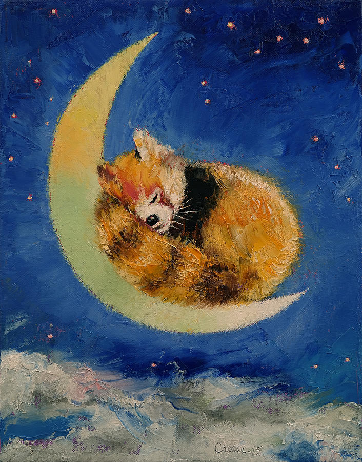 Red Panda Dreams Painting by Michael Creese