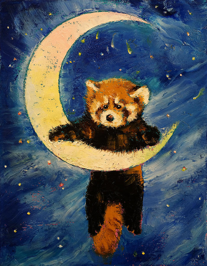Red Panda Stars Painting by Michael Creese