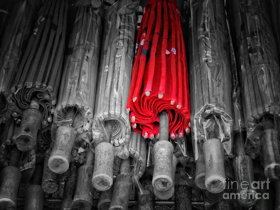 Red Parasol Photograph by Diana Rajala