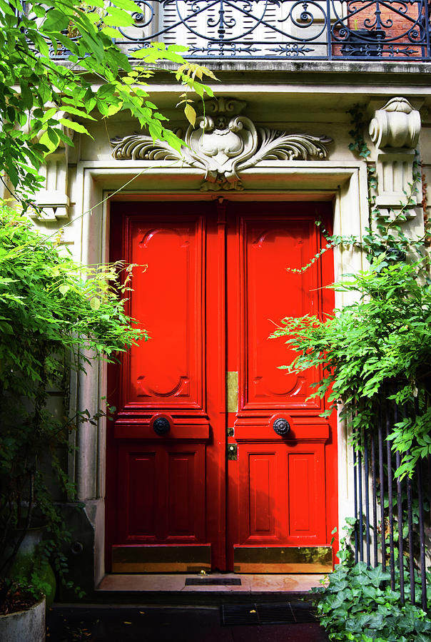 Red Parisian Doorway Photograph by Steve Kearns