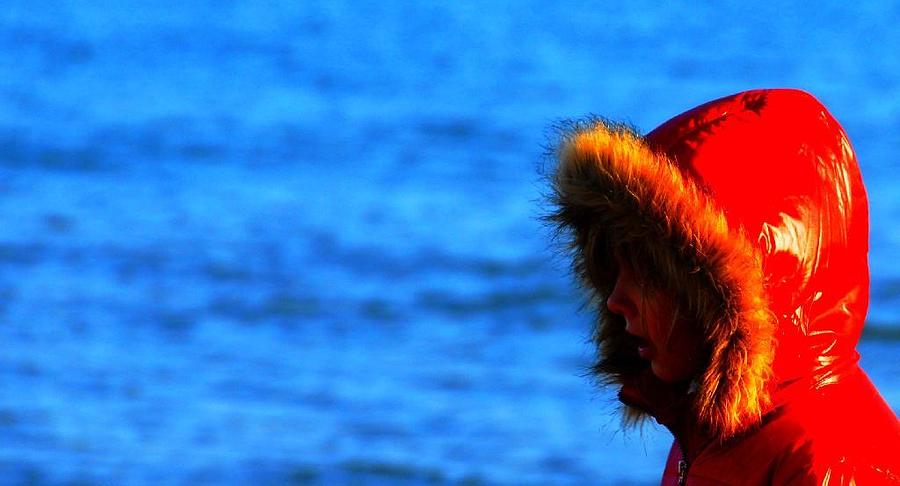 Beach Photograph - Red Parka by Votus