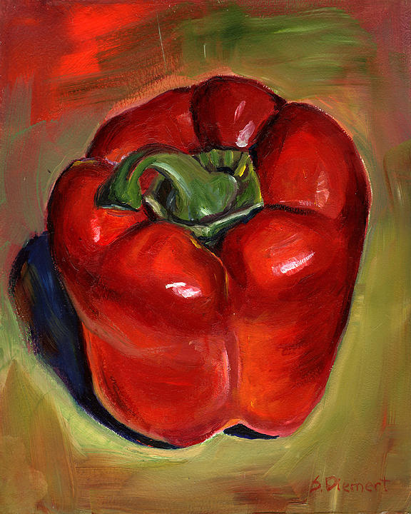 Pick a Pepper 2 Painting by Sheila Diemert