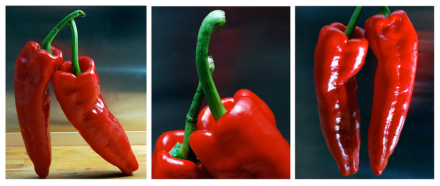 Red Pepper Triptych Photograph by Terence Davis