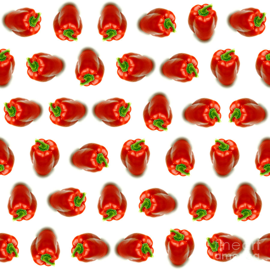 Red peppers pattern Photograph by Gaspar Avila