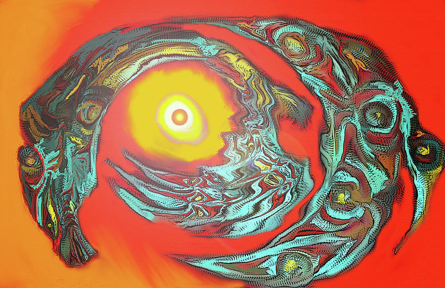 Abstract Digital Art - Red Phoenix Rising by Ian  MacDonald