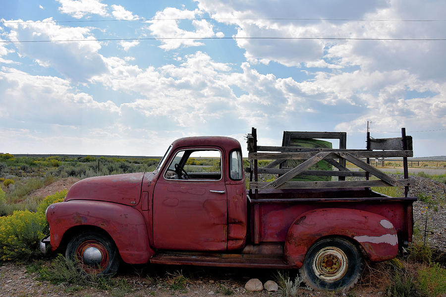 Truck Photograph - Red Pick Up by Rich Bodane