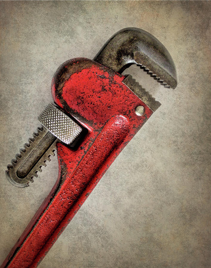 Red Pipe Wrench Photograph by David and Carol Kelly