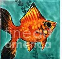 Goldfish Painting - Red Platy by Dy Witt