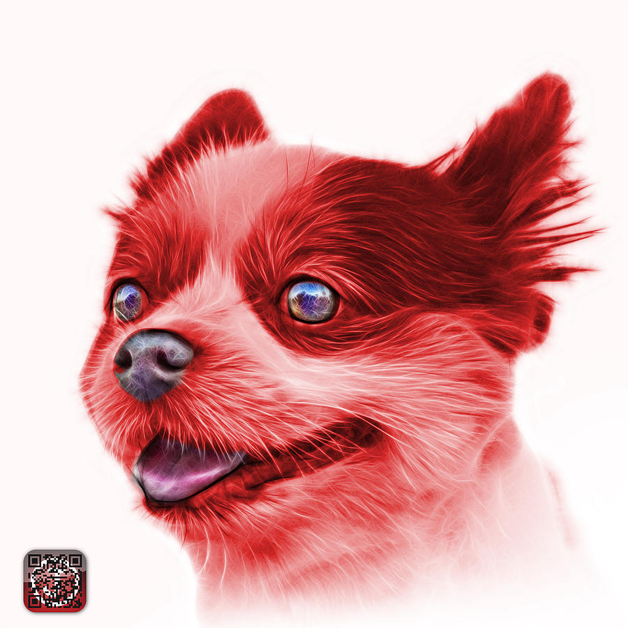 Red Pomeranian dog art 4584 - WB Painting by James Ahn