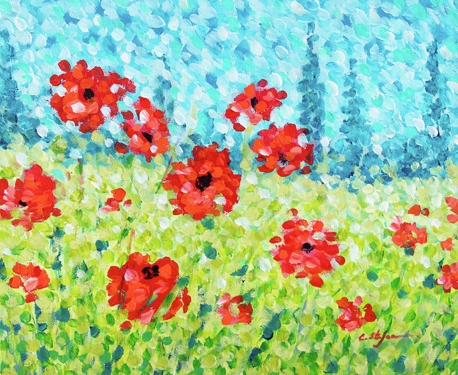 Red Poppies 002 Painting by Cristina Stefan