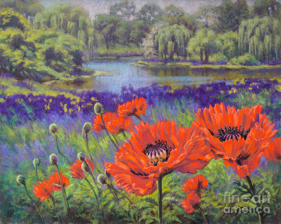 Flower Pastel - Red Poppies 1 by Fiona Craig