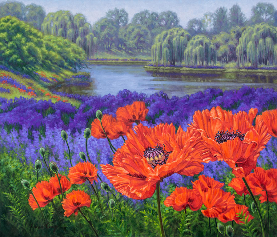 Nature Painting - Red Poppies 2 by Fiona Craig