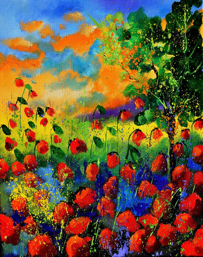 Flowers Painting - Red Poppies 45150 by Pol Ledent