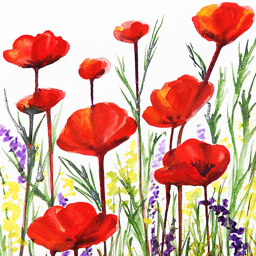 Red Poppies Art by Irina Sztukowski Painting by Irina Sztukowski