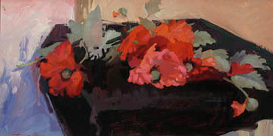 Red Poppies Painting by Elizabeth - Betty Jean Billups