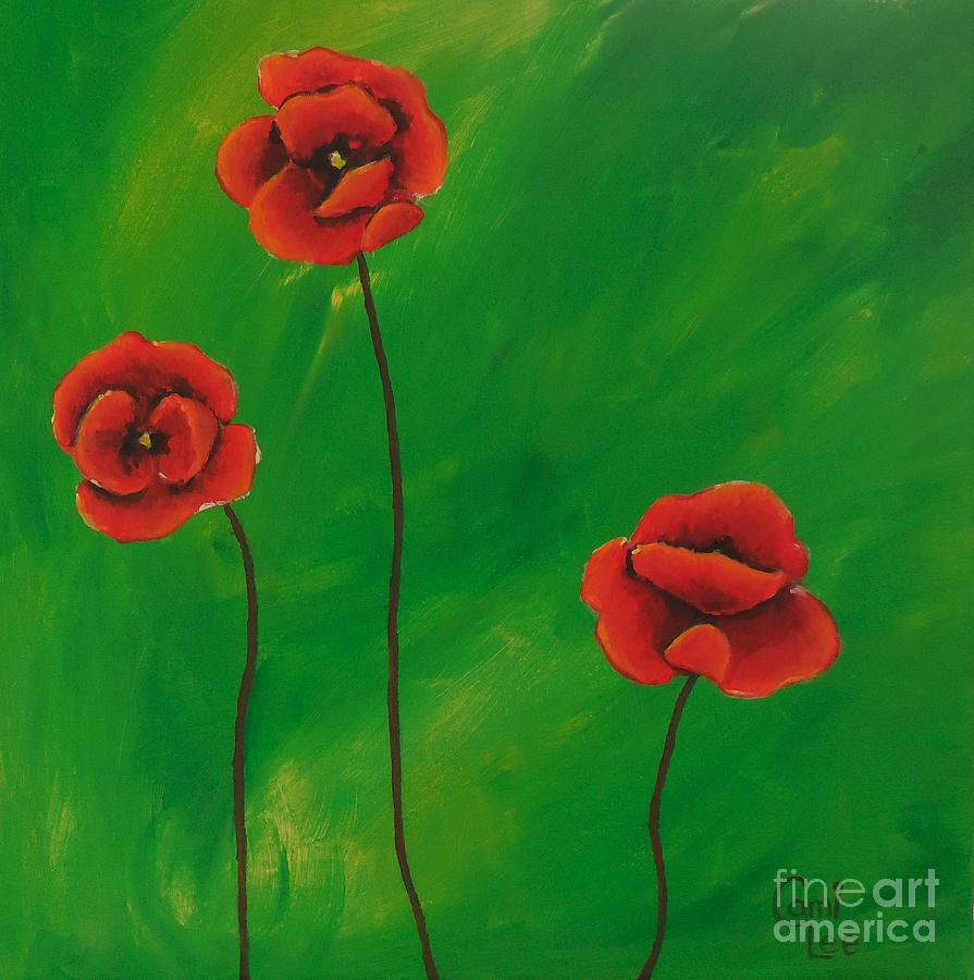 Red Poppies Painting by Cami Lee