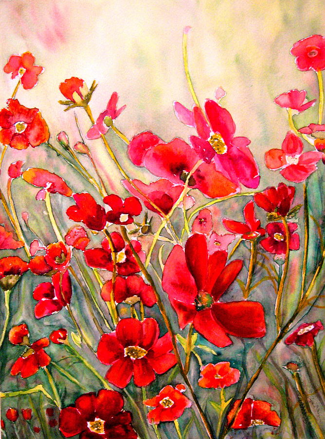 Red Poppies Painting by Carole Spandau