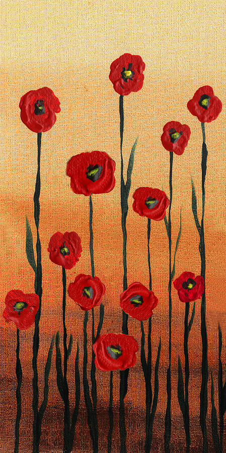 Red Poppies Decorative Art Painting by Irina Sztukowski