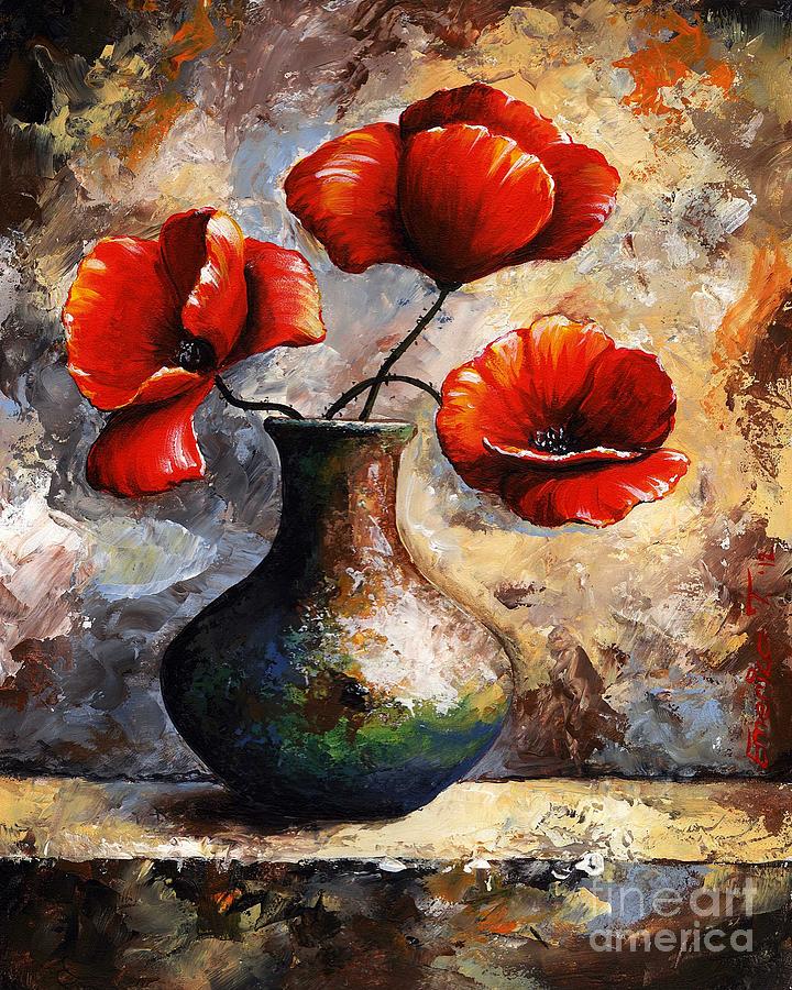 Red Poppies Painting by Emerico Imre Toth