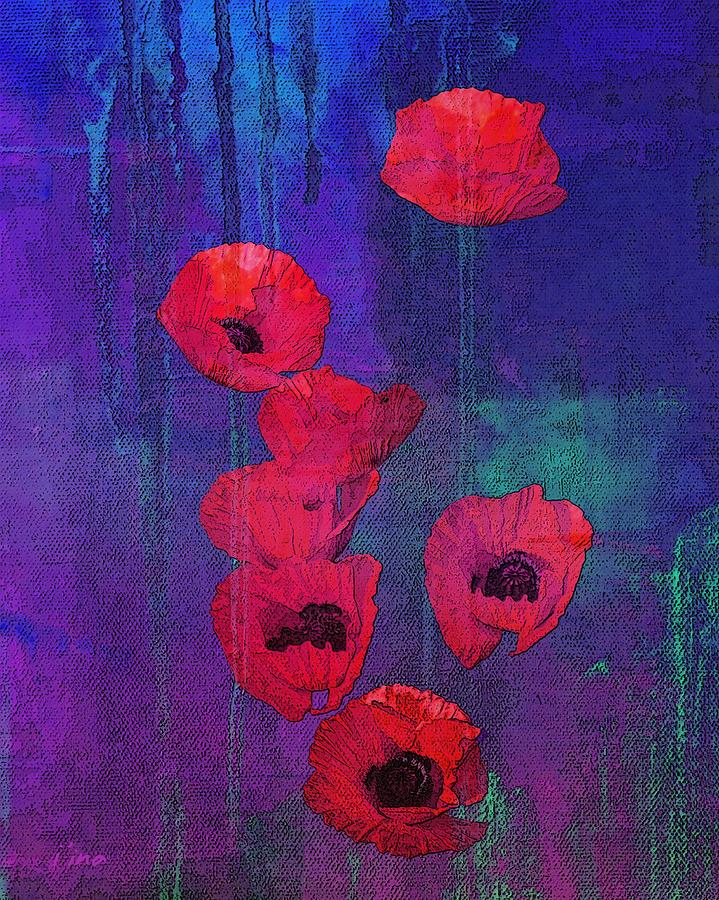 Red Poppies Mixed Media by Iina Van Lawick