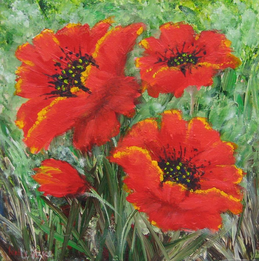 Red Poppies Painting by Lena Leitzke