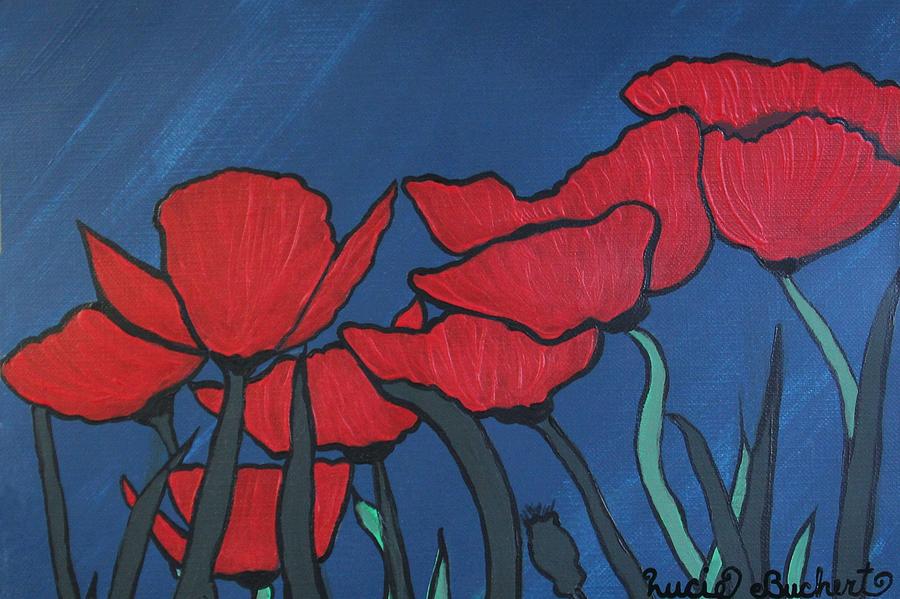 Flower Painting - Red Poppies by Lucie Buchert