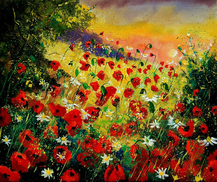 Summer Painting - Red poppies  by Pol Ledent