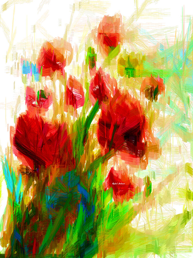 Red Poppies Digital Art by Rafael Salazar
