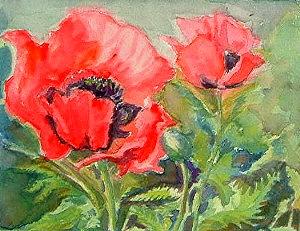 Red poppies Painting by Saga Sabin