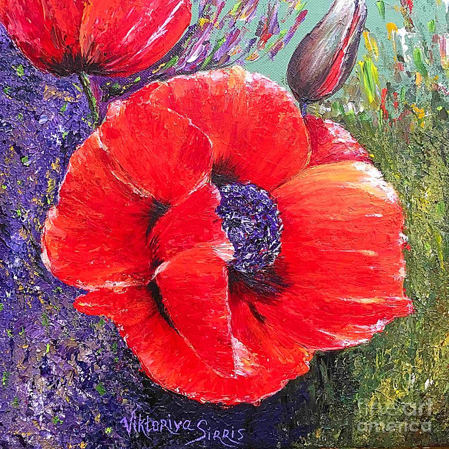 Red Poppies Painting by Viktoriya Sirris