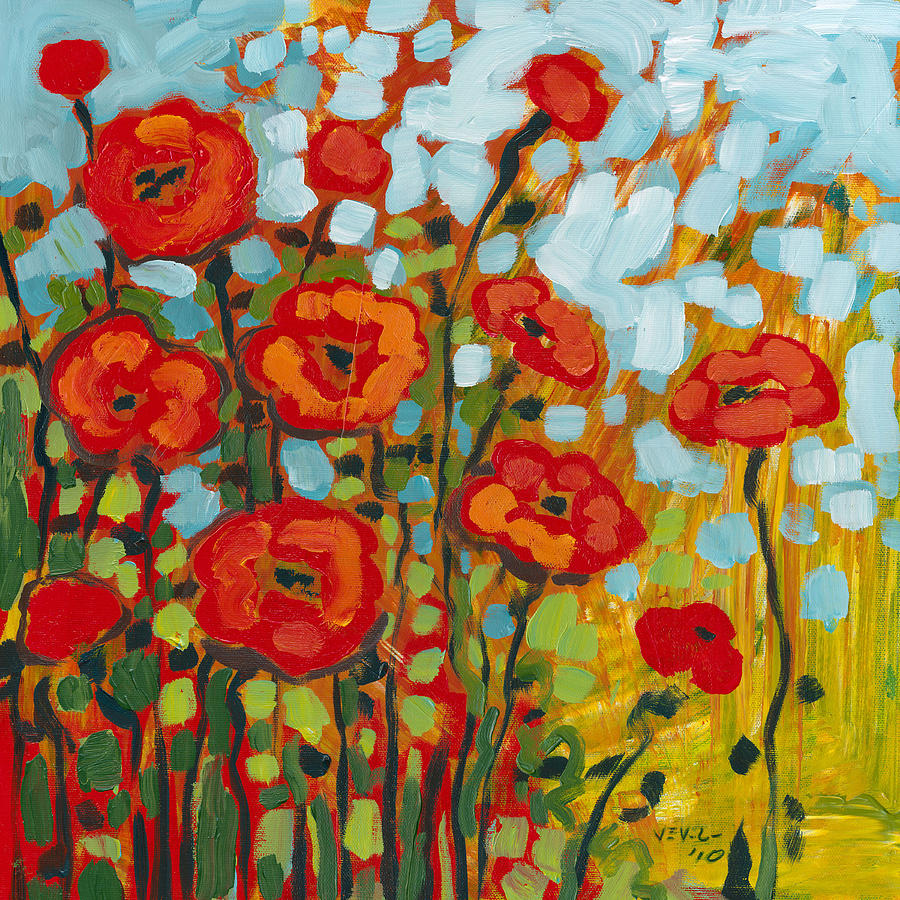 Poppy Painting - Red Poppy Field by Jennifer Lommers