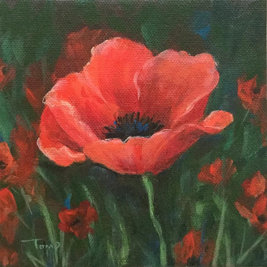 Red Poppy Painting by Torrie Smiley