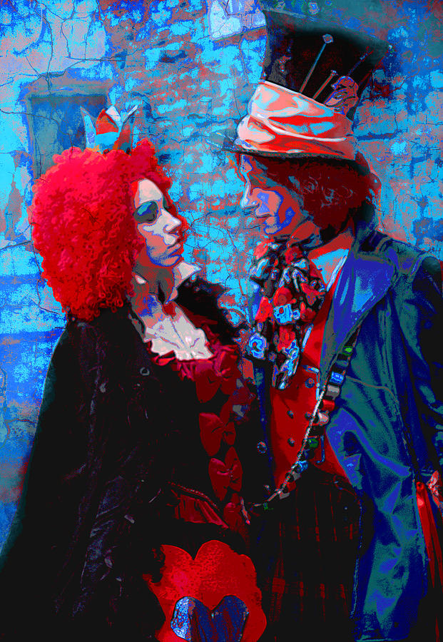 Red Queen And Mad Hatter In Glue Photograph by Suzanne Powers