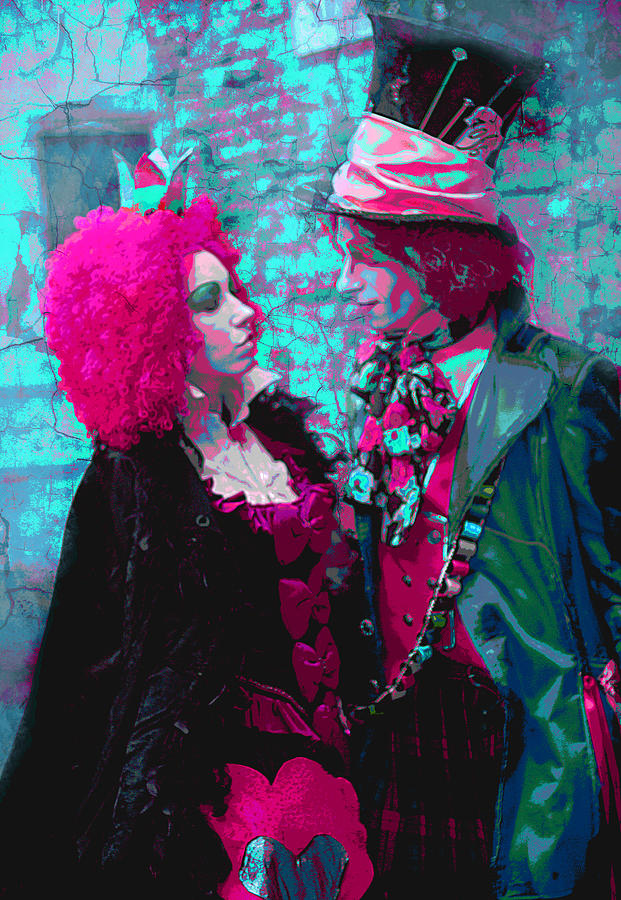 Red Queen And Mad Hatter in Pink Photograph by Suzanne Powers