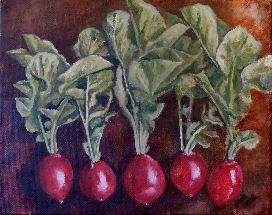 Red Radishes Painting by Jodi Higgins