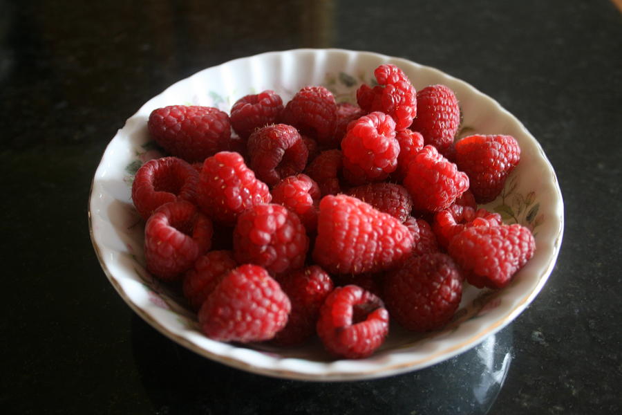 Red Raspberries Photograph by Kay Novy