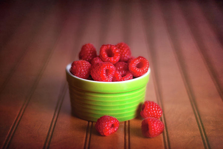 Red Raspberries Still Life Photograph by Tom Mc Nemar