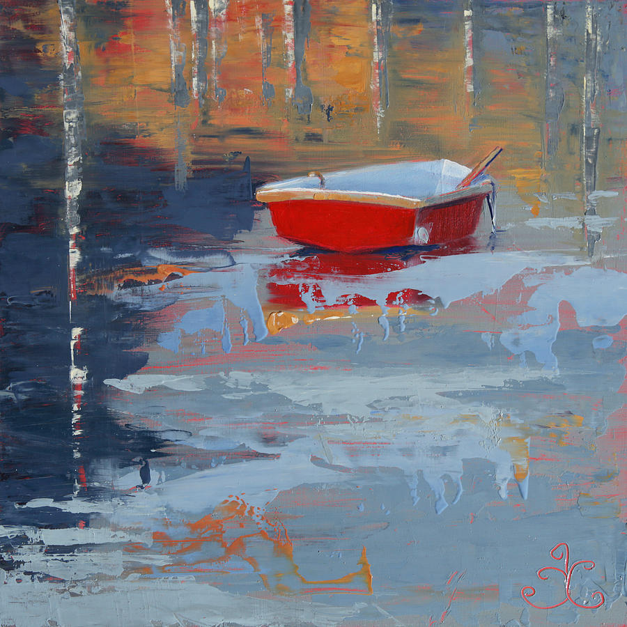 Red Reflections Painting by Trina Teele