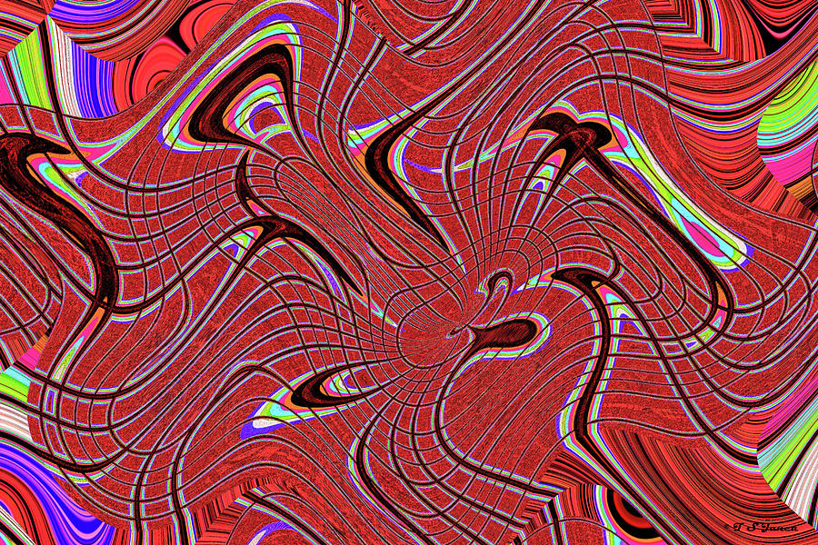 Red Remix Abstract Digital Art by Tom Janca