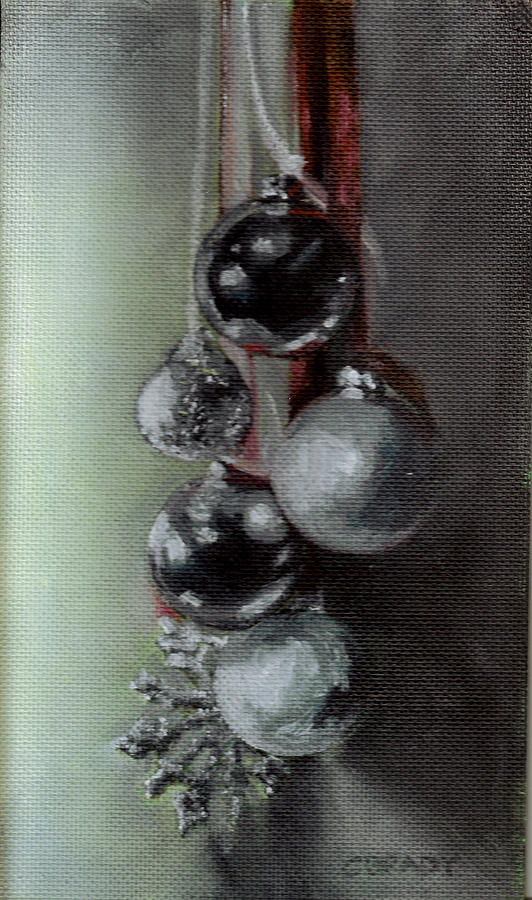 Christmas Painting - Red Ribbon 2 by Chelsie Brady