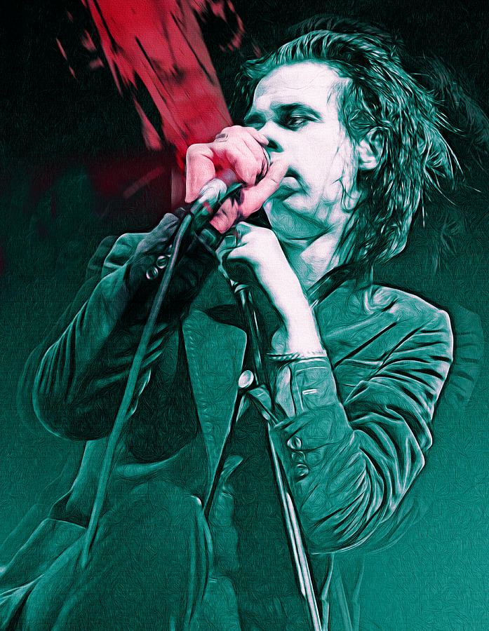 Music Mixed Media - Red Right Hand, Nick Cave by Mal Bray