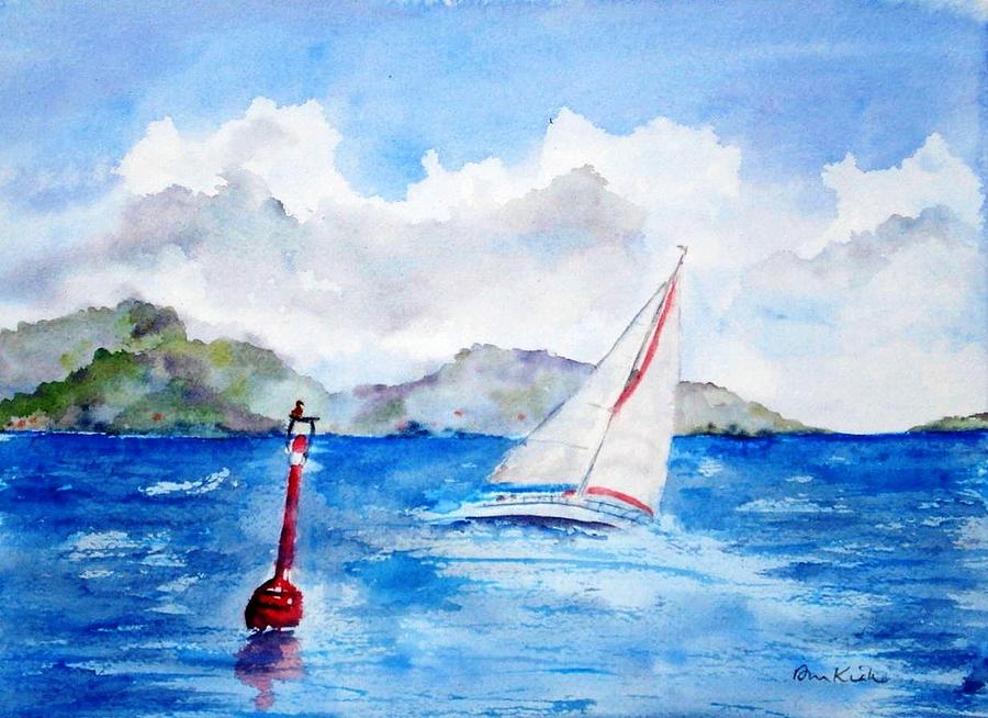 Red Right Returning Painting by Diane Kirk Red Right Returning Painting by Diane Kirk
