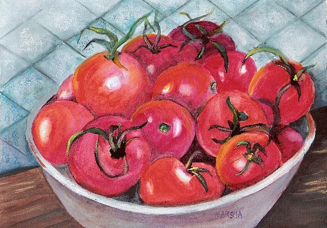 Still Life Painting - Red Ripe and Ready by Marsha Woods