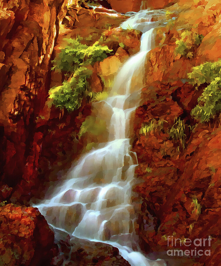 Waterfall Painting - Red River Falls #1 by Peter Piatt