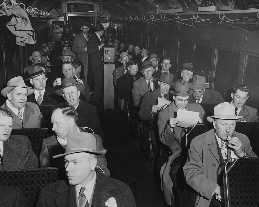 Red River Valley Potato Growers in Freight Car- 1947 Photograph by Chicago and North Western Historical Society