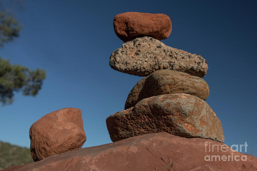 Red Rock Cairn Photograph by Garry McMichael
