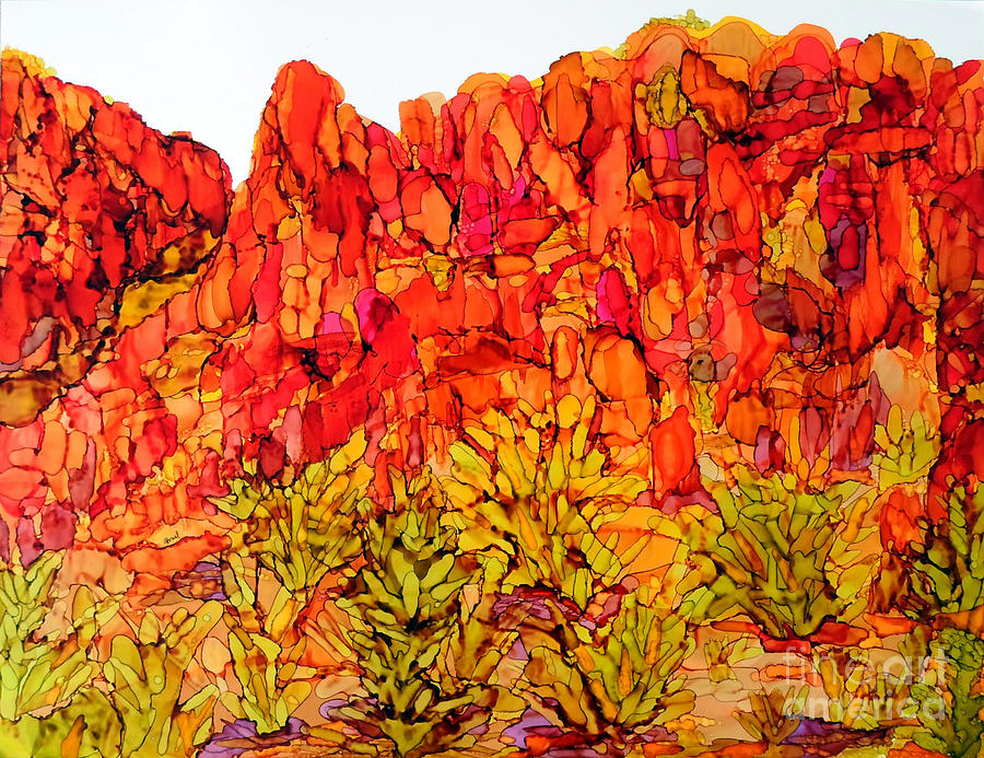 Red Rock Canyon Veiw from the Loop Painting by Vicki  Housel